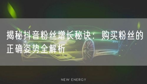 揭秘抖音粉丝增长秘诀:购买粉丝的正确姿势全解析