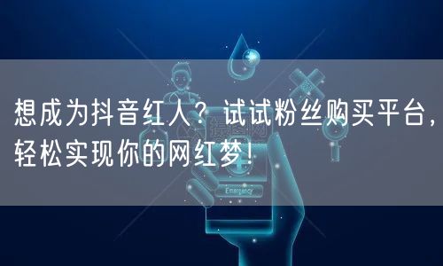 想成为抖音红人？试试粉丝购买平台，轻松实现你的网红梦！