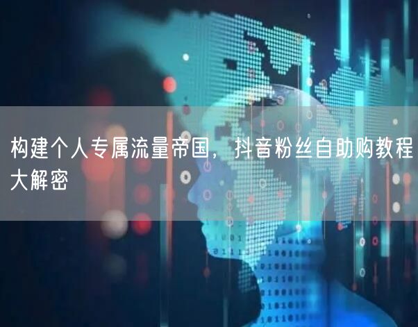 构建个人专属流量帝国，抖音粉丝自助购教程大解密