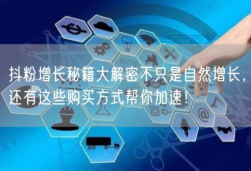 抖粉增长秘籍大解密不只是自然增长，还有这些购买方式帮你加速！