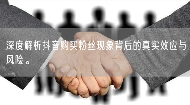 深度解析抖音购买粉丝现象背后的真实效应与风险。