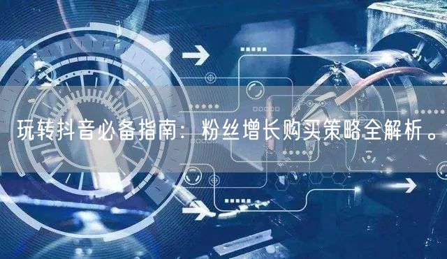 玩转抖音必备指南:粉丝增长购买策略全解析。