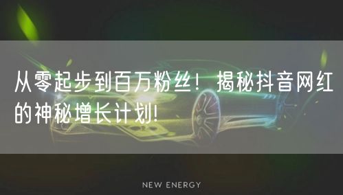 从零起步到百万粉丝！揭秘抖音网红的神秘增长计划!